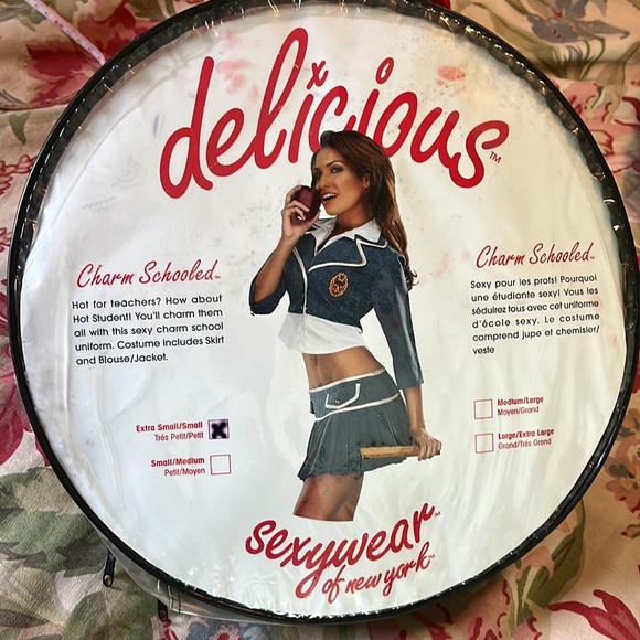 Vtg Sexy SchoolGirl Size XS/ Small Charm Schooled by Delicious Crop Blazer Skirt - Picture 16 of 16